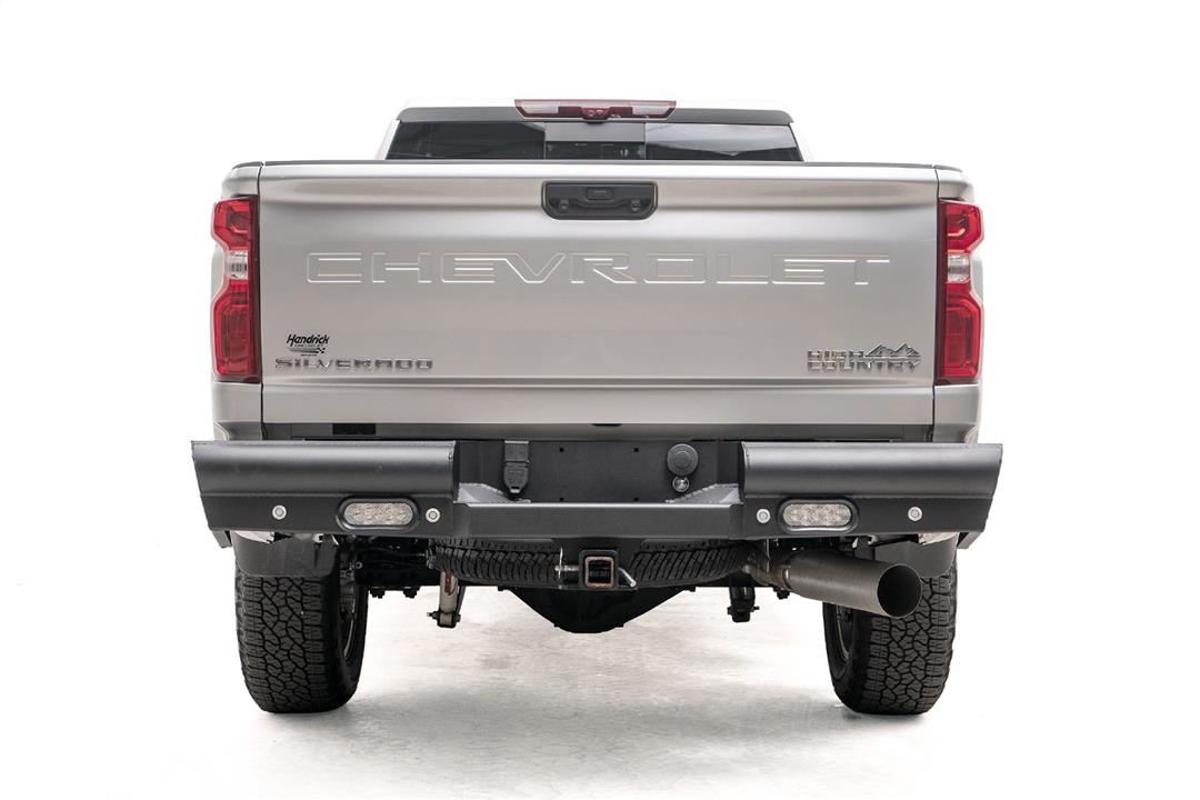 Fab Fours Black Steel Elite Rear Bumpers For 2020-2024 Chevrolet/GMC Silverado/Sierra 2500/3500 - CH20-U4950-1