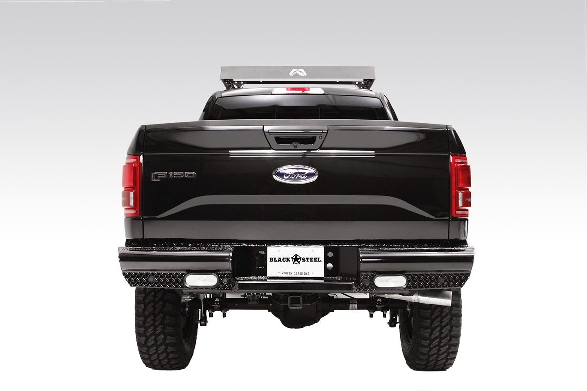 Fab Fours Black Steel Rear Bumpers For 2015-2020 Ford F-150 - FF15-T3250-1