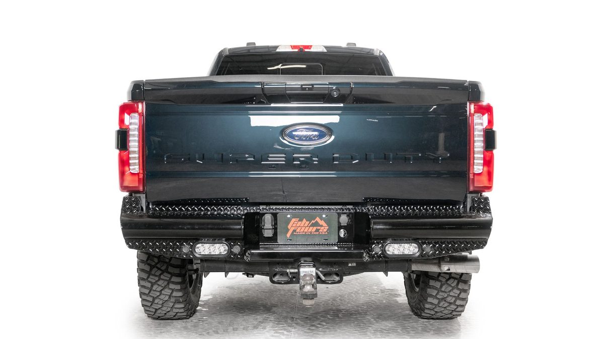 Fab Fours Black Steel Rear Bumpers For 2023-2026 Ford F-250/350/450 - FS23-T5950-1