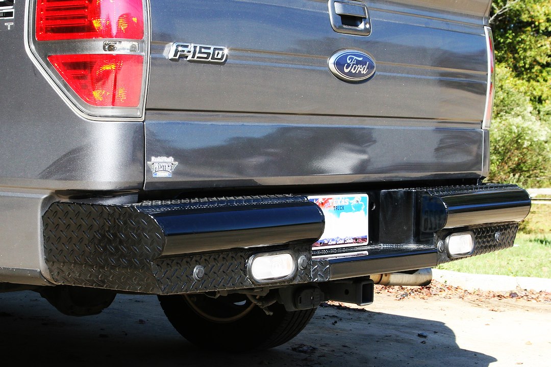 Fab Fours Black Steel Rear Bumpers For 2009-2014 Ford F-150 - FF09-T1750-1