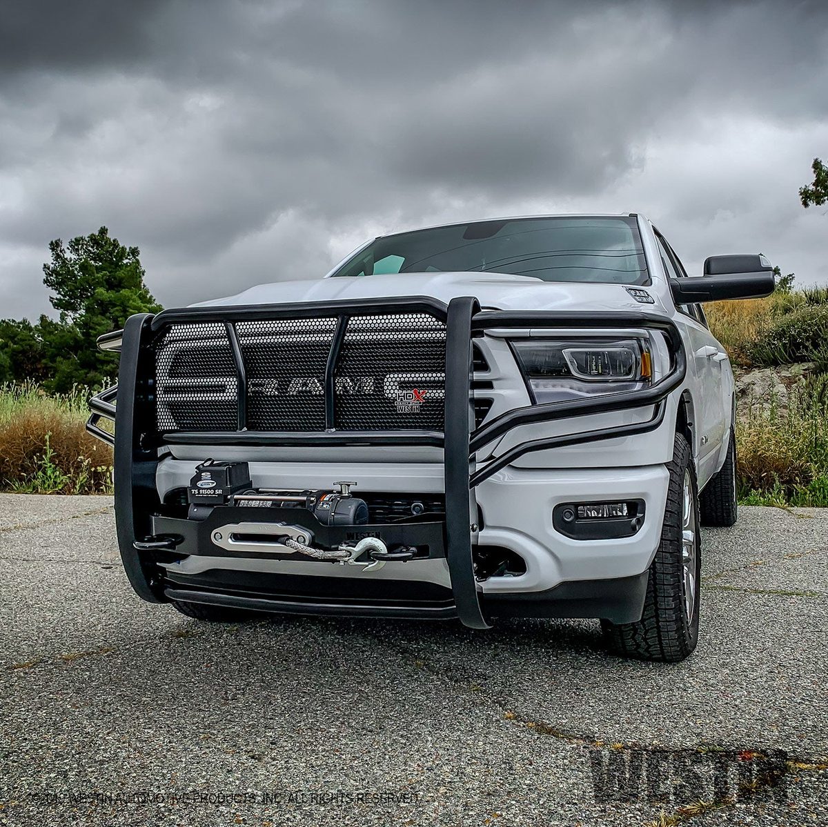 Westin HDX Winch Mount Grille Guard For 2010-2018 Dodge RAM 2500/3500