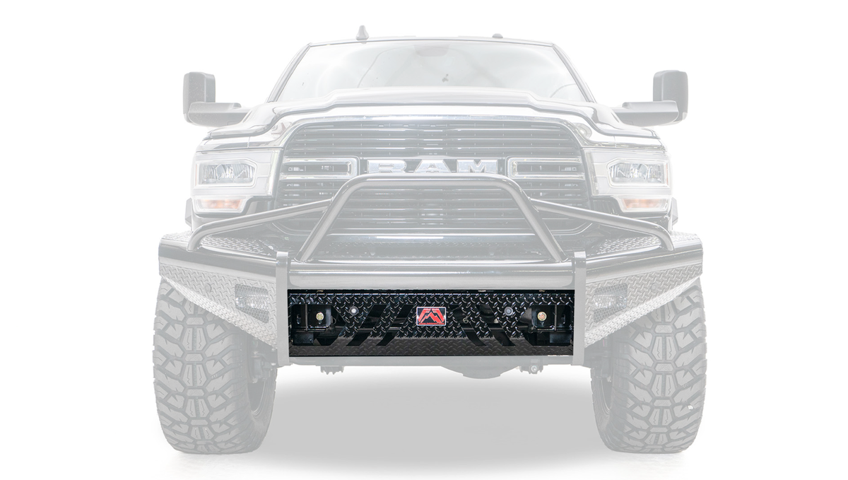 Fab Fours Black Steel Replacement Lower Guard with Sensors For 2019-2025 RAM 2500/3500 - S21971-1