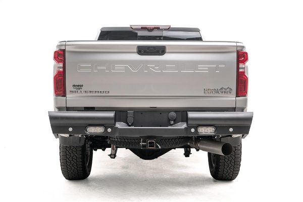 Fab Fours Black Steel Elite Rear Bumpers For 2020-2024 Chevrolet/GMC Silverado/Sierra 2500/3500 - CH20-U4950-1