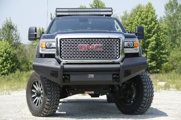 Fab Fours Black Steel Elite Front Bumpers For 2015-2019 GMC Sierra 2500/3500